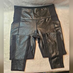 Athleta faux leather liquid leggings